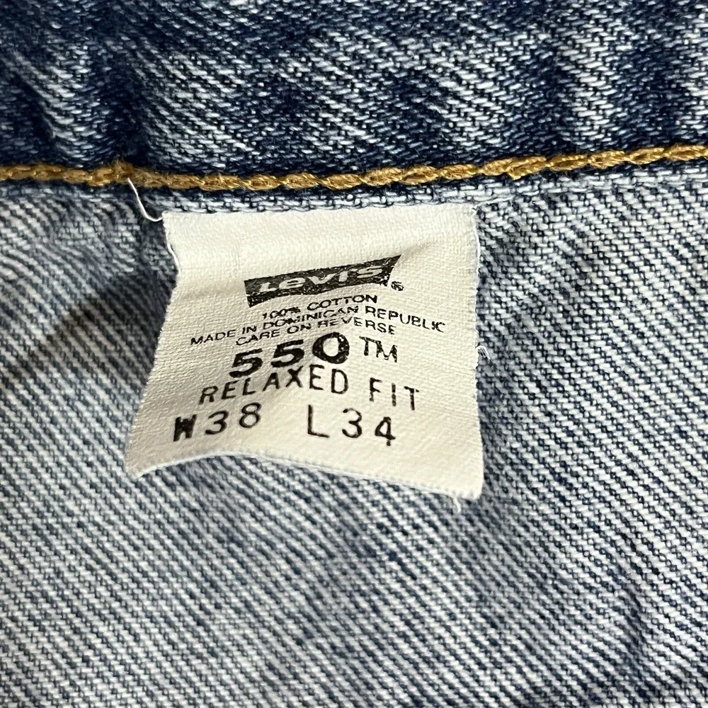 Vintage Levis 550‎ Jeans Mens 36X31 Blue Relaxed Tapered Medium Denim *Hemmed*
